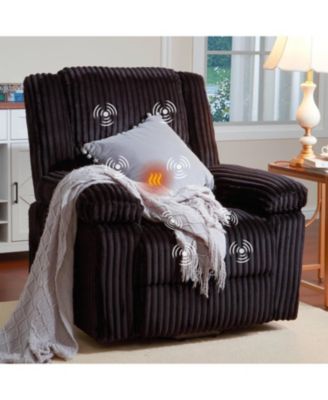 gaomon power lift recliner with heat and massage, plush padded seat, back support and armrests-ideal for elderly comfort - Black