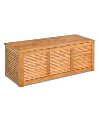 46 Gallon Acacia Wood Storage Bench Box for Patio Garden Deck