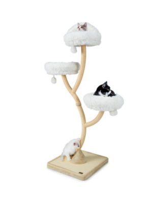 Cat Tree 70 in 4-Layer Tower with 3 Perches Dangling Balls