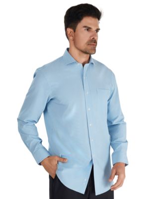 polyester dress shirts men Men's White Tall, Short Sleeve Dress Shirt, Stain Repellent, Wrinkle Resistant