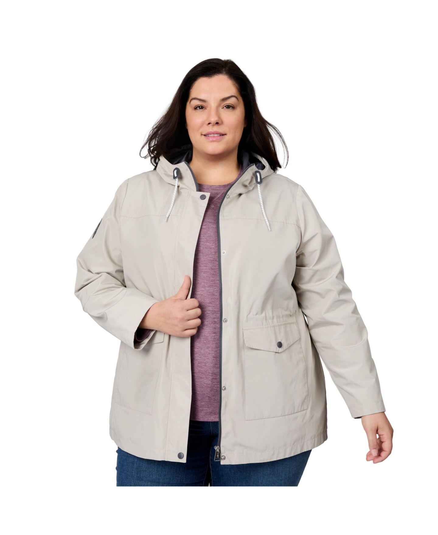 Женская куртка Free Country Plus Size Rain Away Anorak Rain Jacket, цвет: Dove — фото 2