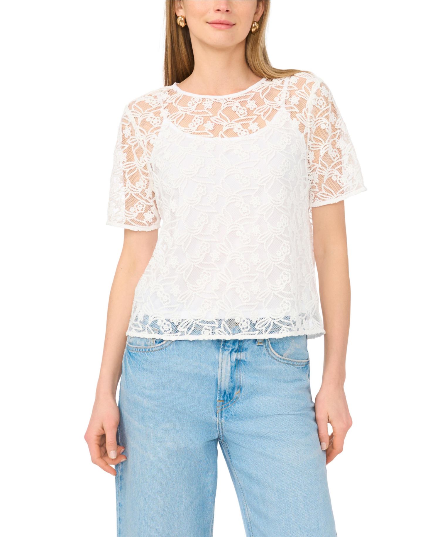 Women's Short-Sleeve Crewneck Blouse