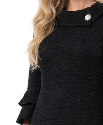 Petite 3/4-Sleeve Shawl Collar Dress