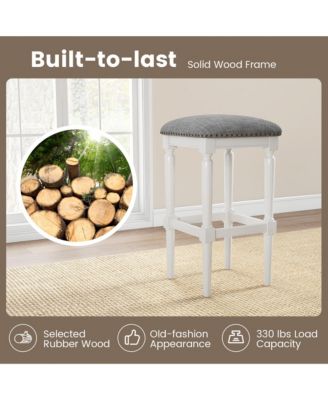 4PCS Upholstered 3-Height Bar Stool Versatile Kitchen Dining Stool