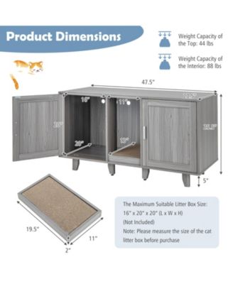 Cat Litter Box Enclosure 2 Door Winding Entry