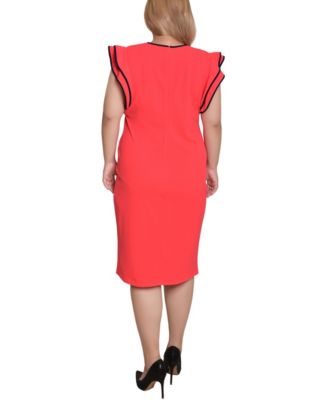 Plus Size Ruffle-Sleeve Dress