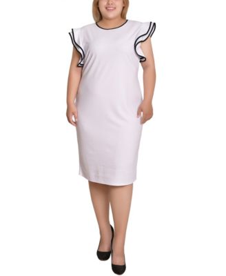 Plus Size Ruffle-Sleeve Dress