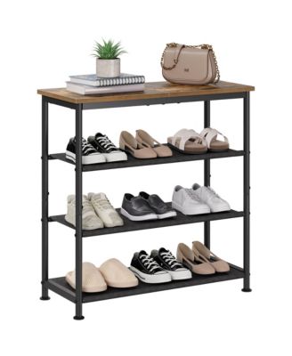 Slim Shoe Rack with Metal Frame and Fabric Shelves, Adjustable Shoe Storage Organizer for Entryway, Bedroom, Closet and Living Room