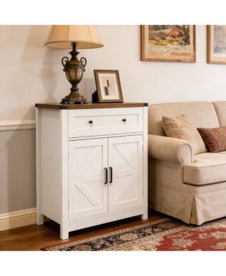 Farmhouse Barn-Door Storage Cabinet/Coffee Bar Buffet