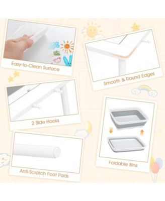 Kids Sensory Table and Chair Set with Foldable Bins and Paper Roll