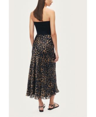 Women's Printed Leopard Midi Skirt