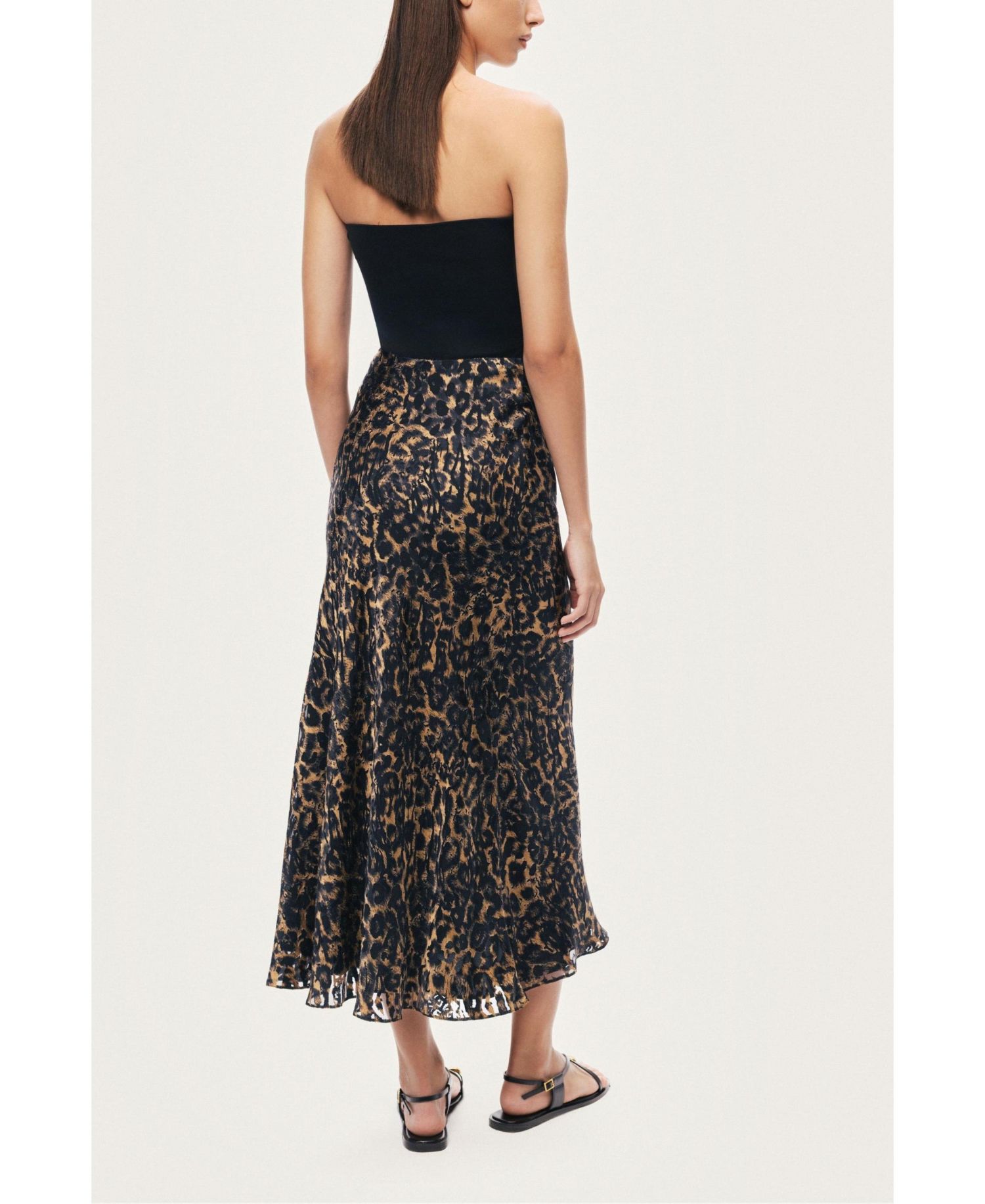 Women's Printed Leopard Midi Skirt