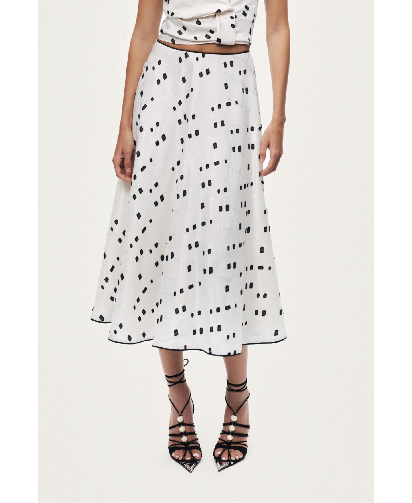 Женская юбка NOCTURNE High-Rise Midi Skirt with Print Details — фото 1