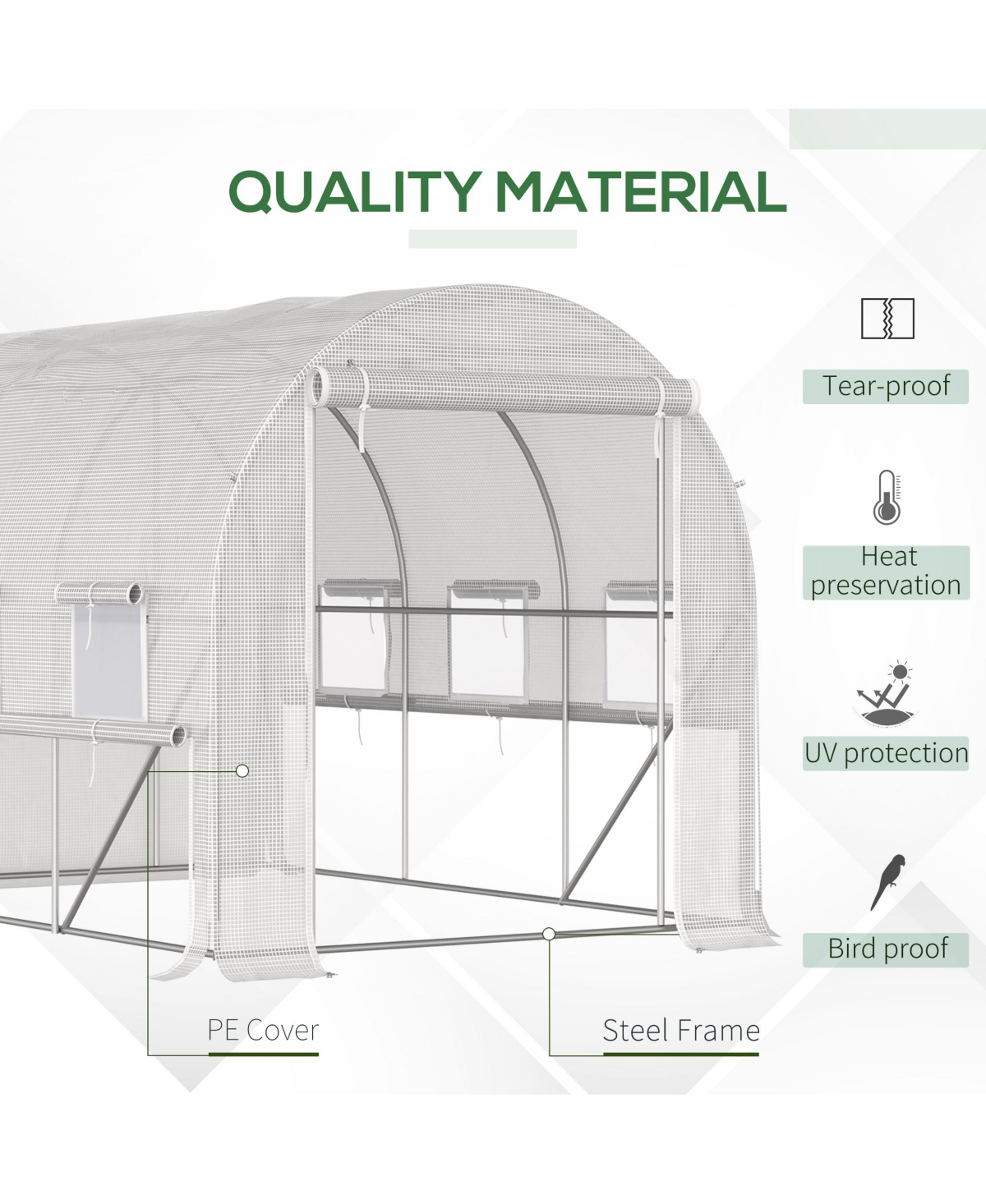 Outsunny 9.7' x 6.5' x 6.5' Walk-in Tunnel house with Mesh Door