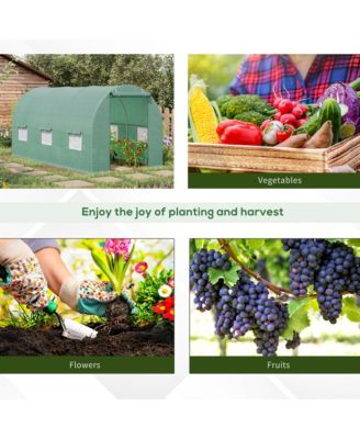 15' x 6' x 7' Walk-In Gardening Plant house w/ PE Cover,