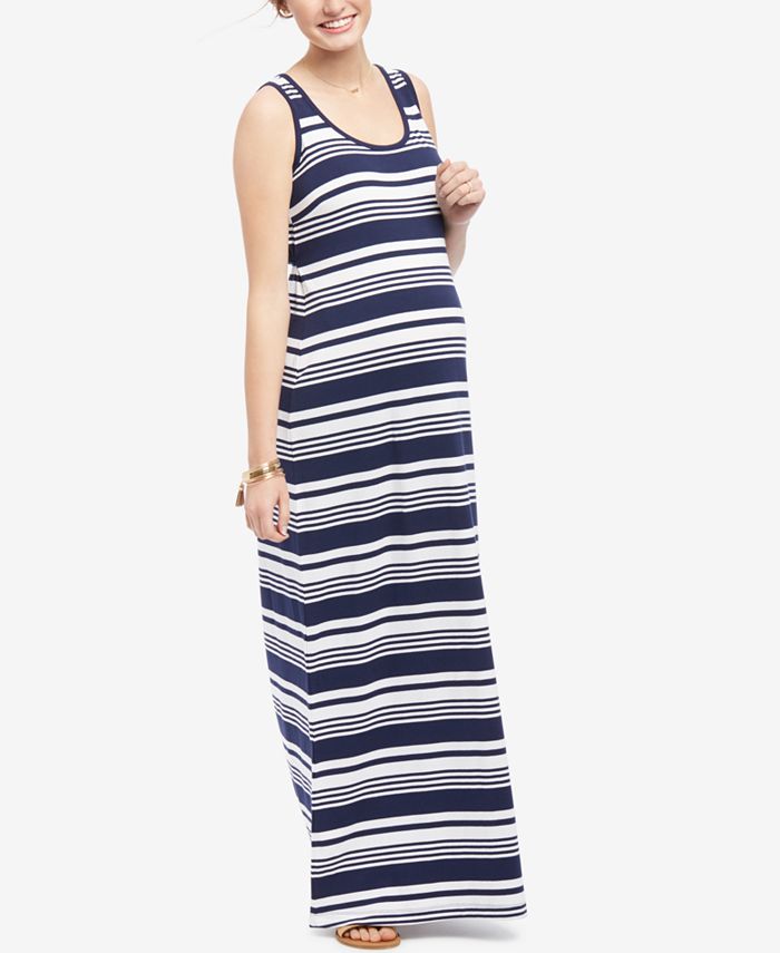 Motherhood Maternity Striped Maxi Dress - Macy's