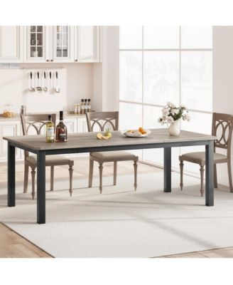 6-8 Person 78.7" Industrial Rectangular Dining Table