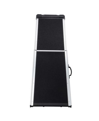Foldable Aluminum Dog Car Step Ramp with PVC Handle, Non-Slip Foot Mats for Most Sized Dogs, Pet Ladder
