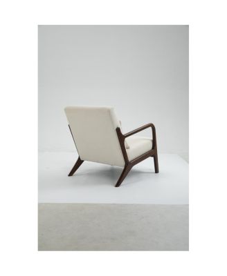 Mid Century Modern Accent Chair with Wood Frame & Waist Cushion