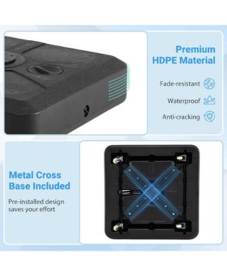 Cantilever Umbrella Base with Wheels, Retractable Pull Rod, 360degree(s) Rotation for Pool