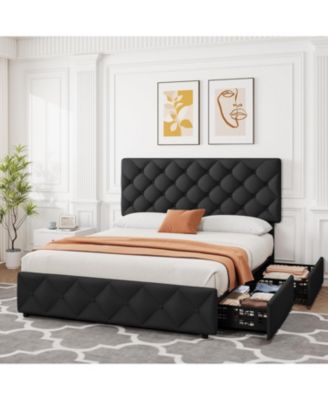 Full Bed Frame, Space Saving Platform Design for Bedroom or Guest Room