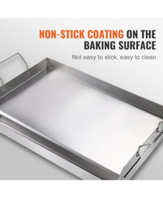 23.5 x 16 Inch Stainless Steel Stove Top Griddle with Handles and Oil Groove