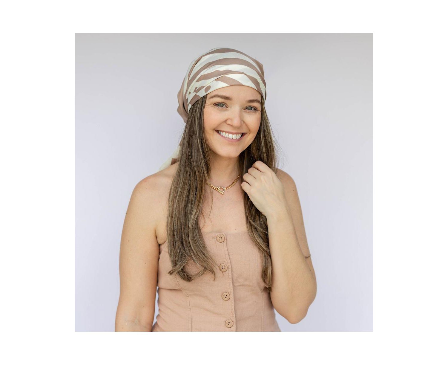 Women's Satin Striped Headscarf