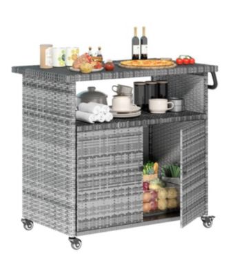 Outdoor Bar Cart with Wheels