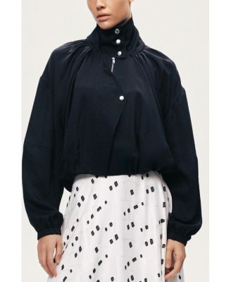Women's High-Neck Gathered Jacket