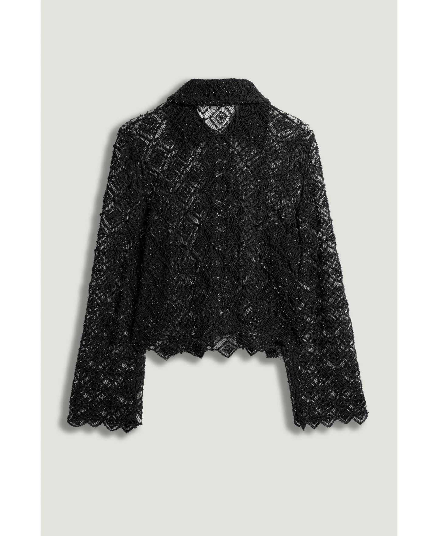 Женская куртка NOCTURNE Lace Sheer, цвет: Чёрный — фото 8