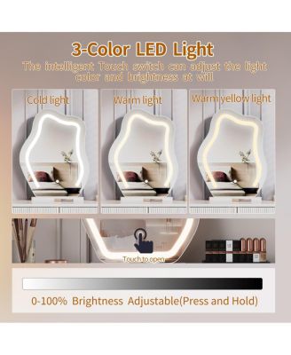 Cloud LED Vanity with Storage and Ribbed Design