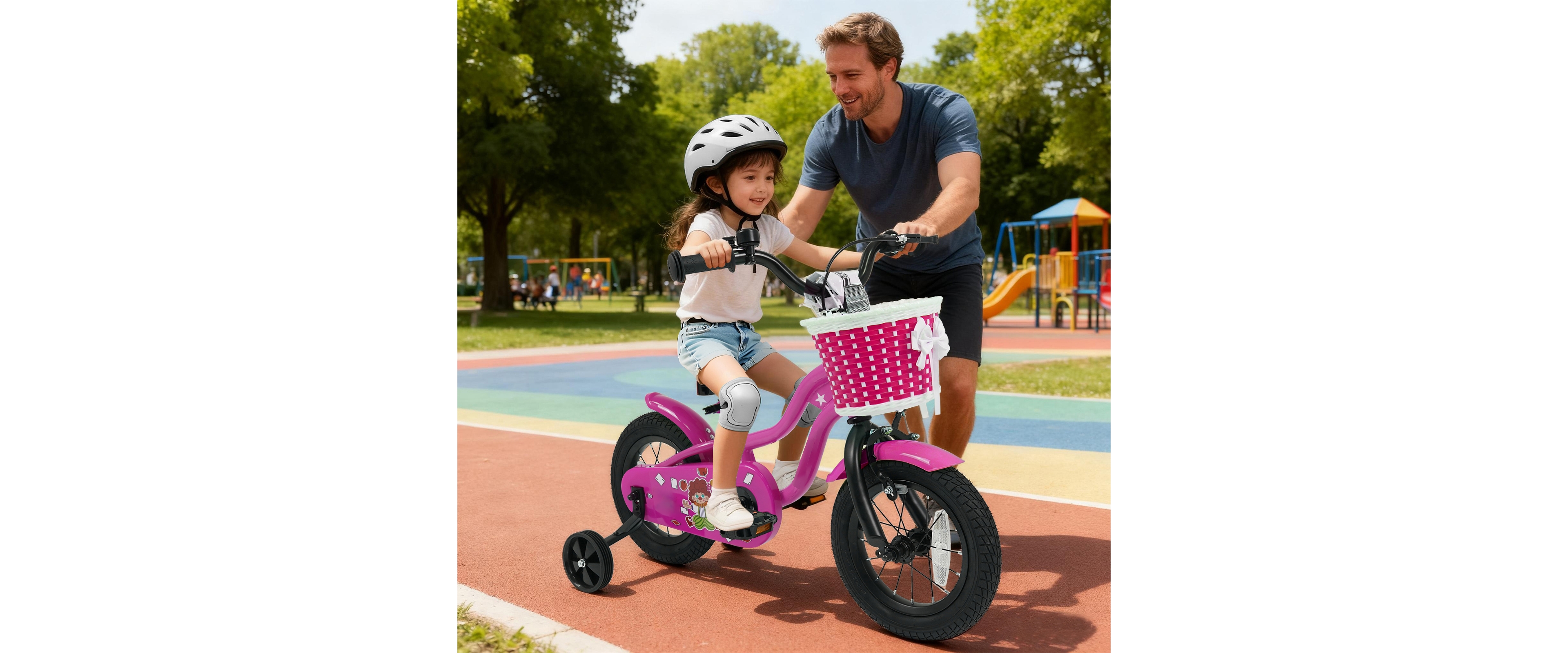 Slickblue Kids Ride On Bike with Training Wheels