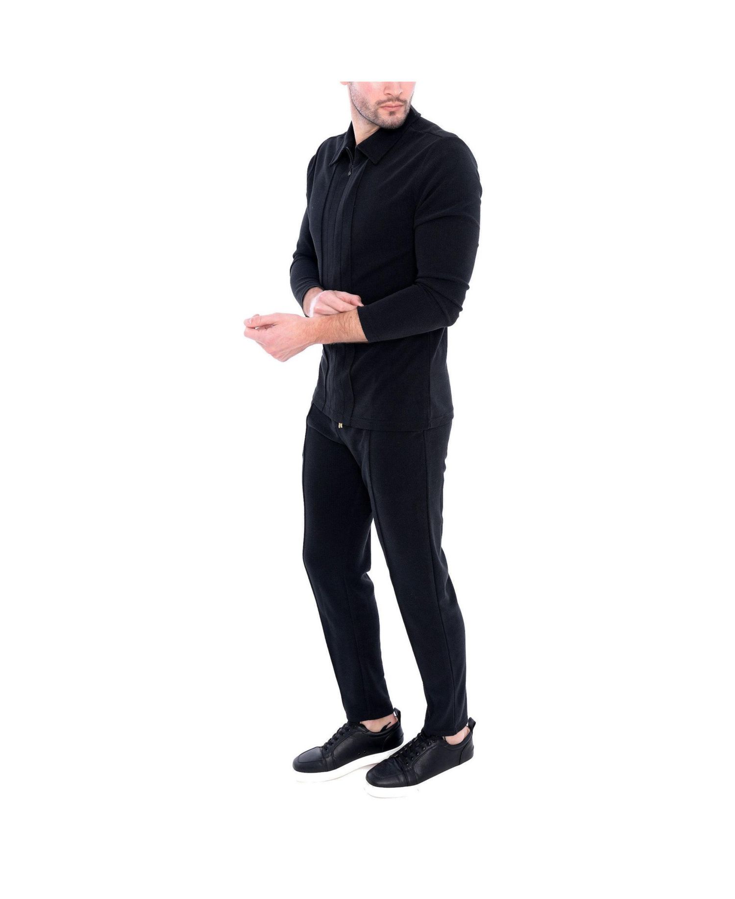 Men's Long Sleeve Zip Neck Knit Shirts