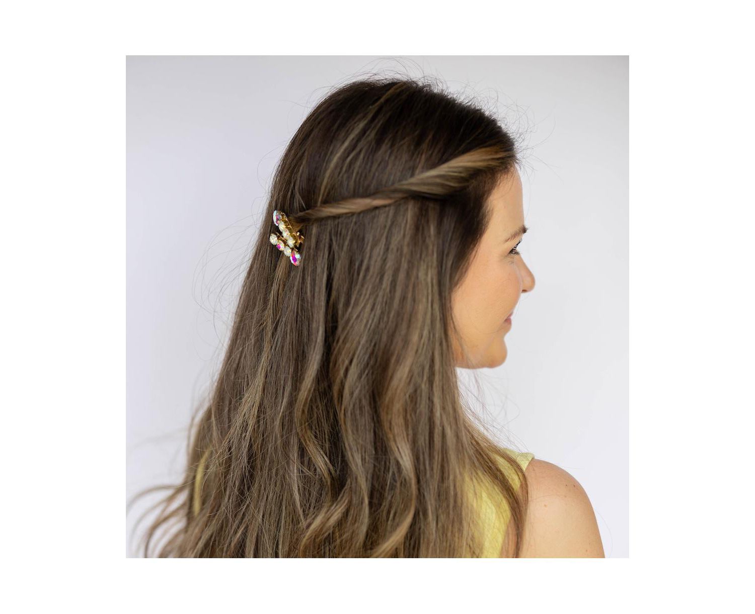 Women's Small Barrette Hair Clip - White