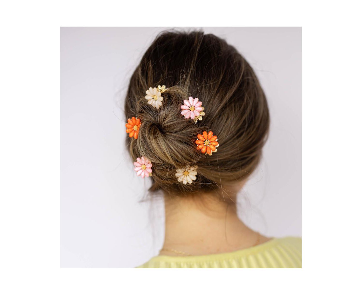 Women's Mini Claw Clip Set of 6 - Daisy Blooms