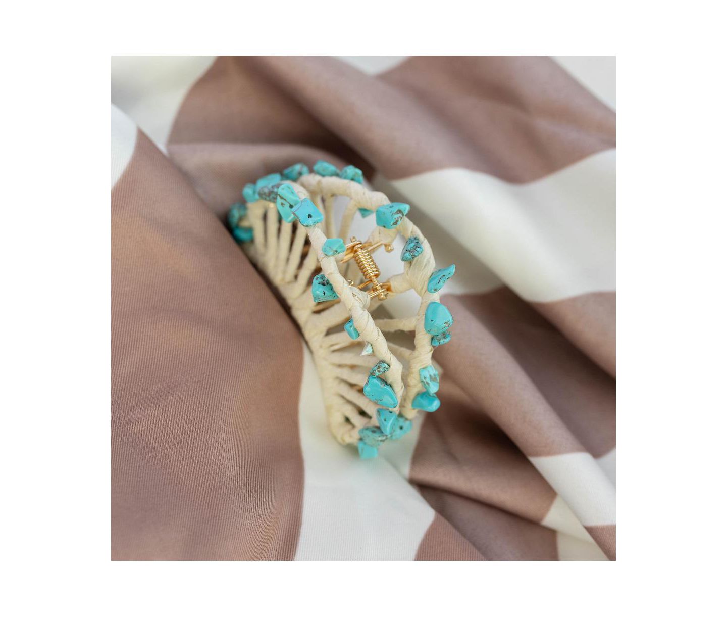 Женская заколка Headbands of Hope Raffia Seashell Hair Claw Clip - Teal — фото 5