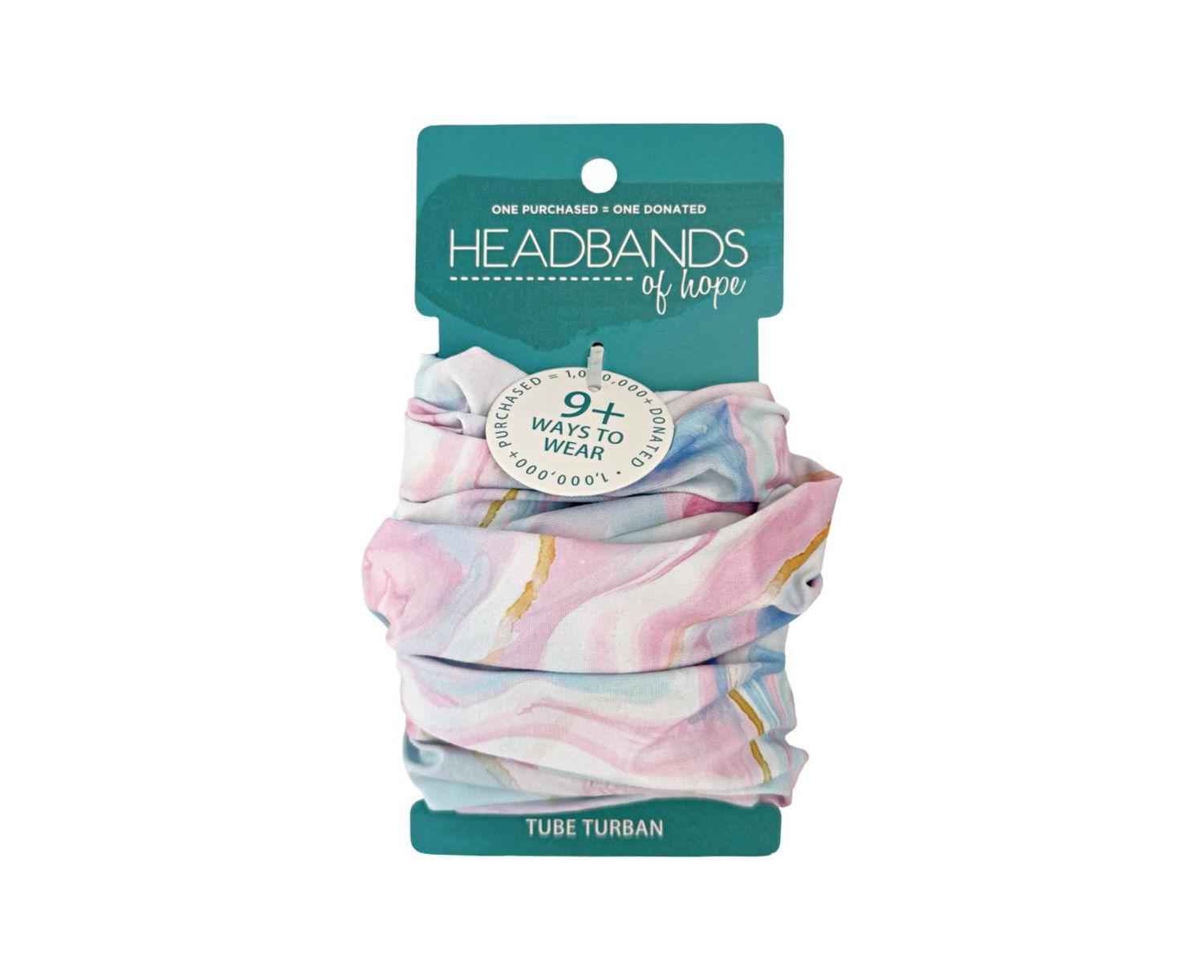 Women's Limited Edition Luxe Tube Turban - Cotton Candy Skies Marble
