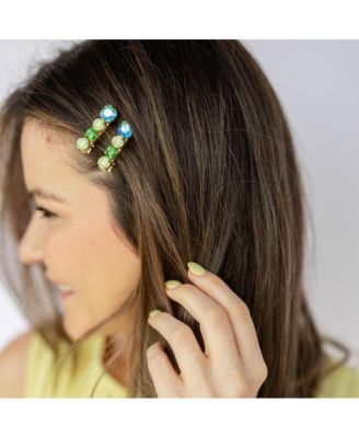 Women's Small Barrette Hair Clip - Jade Green