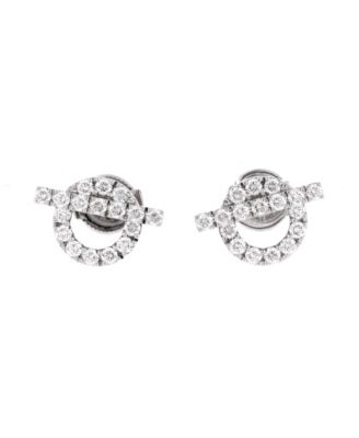 Pre-Owned HERMES Finesse Stud Earrings - 18k white gold