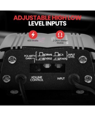 2-Ch. Waterproof Rated Marine Amplifier 400 Watts RMS with RCA Adapter