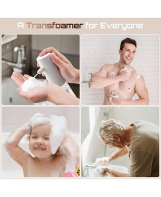 Electric Foaming Shampoo Dispenser with Scalp Brush Rechargeable IPX8 MultiPurpose