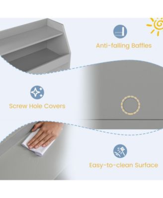 Kids Toy Storage Organizer Wooden Bookcase with 2 Movable Drawers