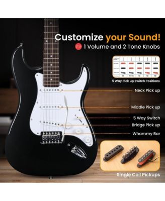  ST Style Electric Guitar Kit with 5W Amplifier and Accessories- High Gloss