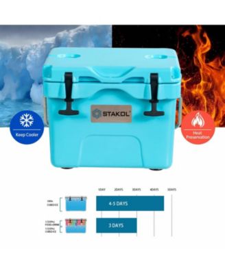 16-Quart Portable Insulated Hard Cooler with 4-Day Ice Retention and 2 Cup Holders
