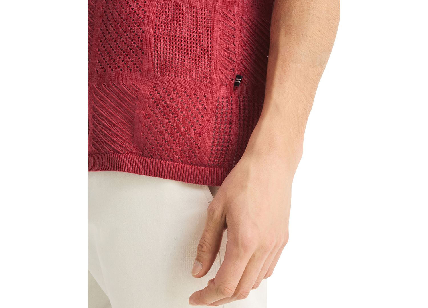 Men's Open-Stitch Classic-Fit Buttoned Polo Sweater