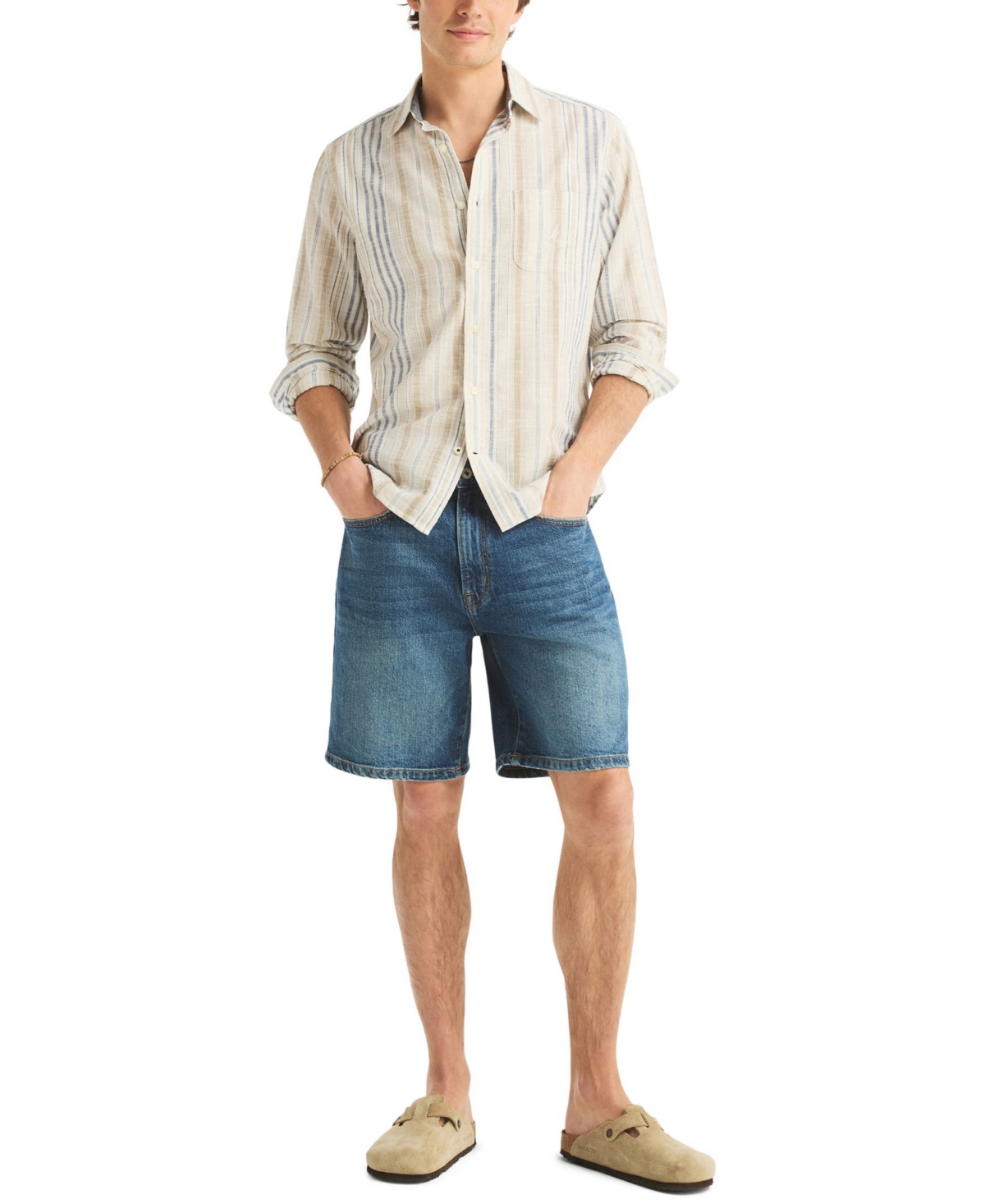 Nautica Men's Long-Sleeve Stripe Shirt