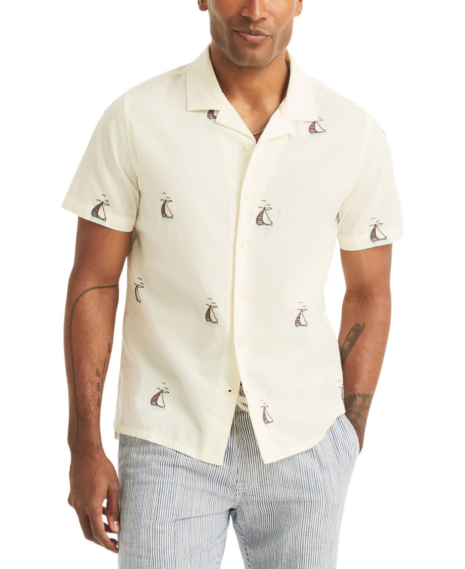 Men's Short-Sleeve Camp Collar Shirt