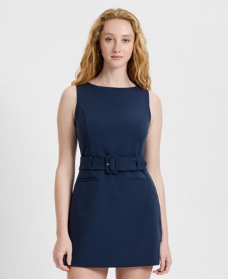 Women's Azra Twill Belted Back Zipper Mini Dress