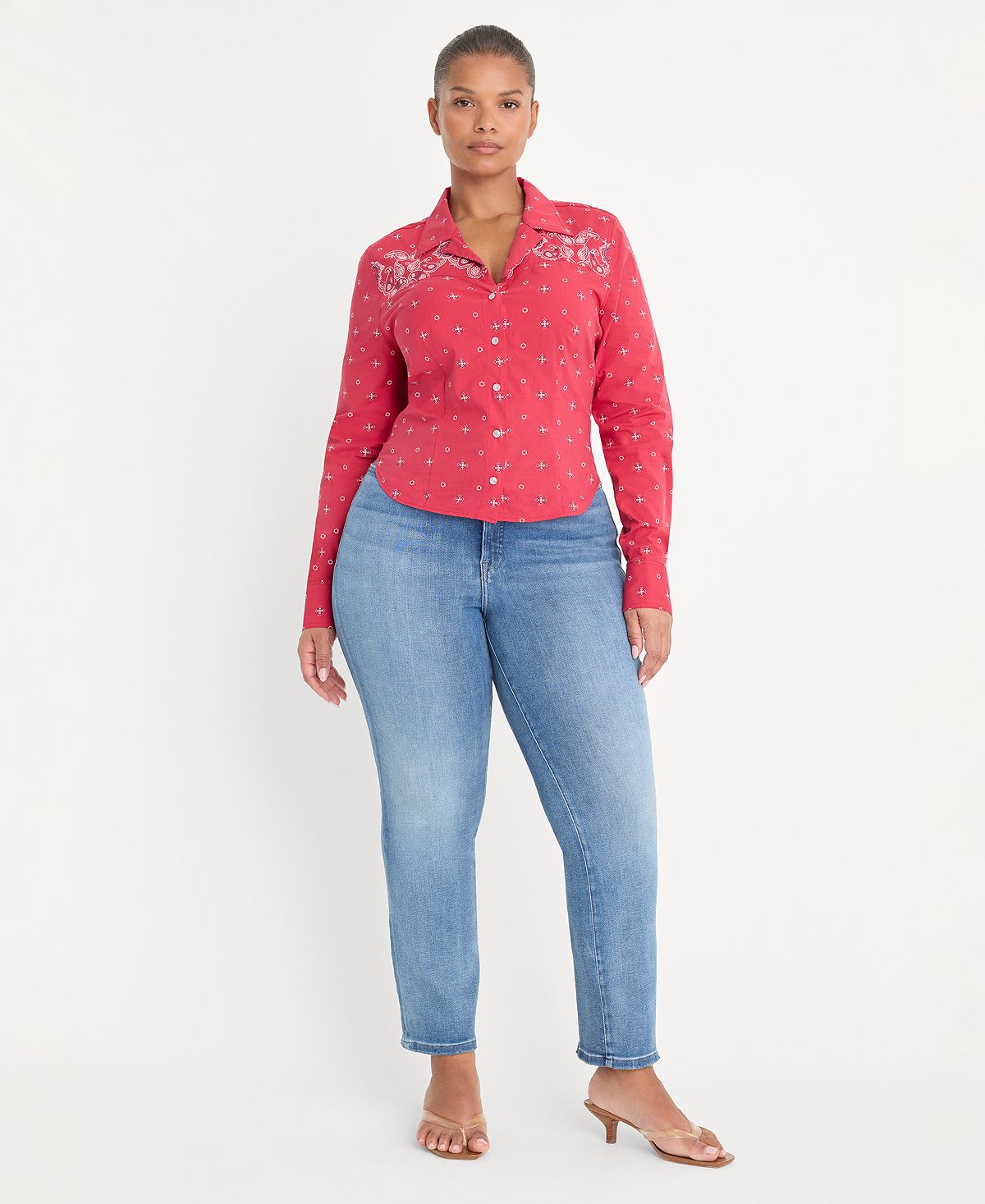Good American Women's Dolly Joleans Mid-Rise Straight-Leg Jeans view 5 — MAYCSS fashion products