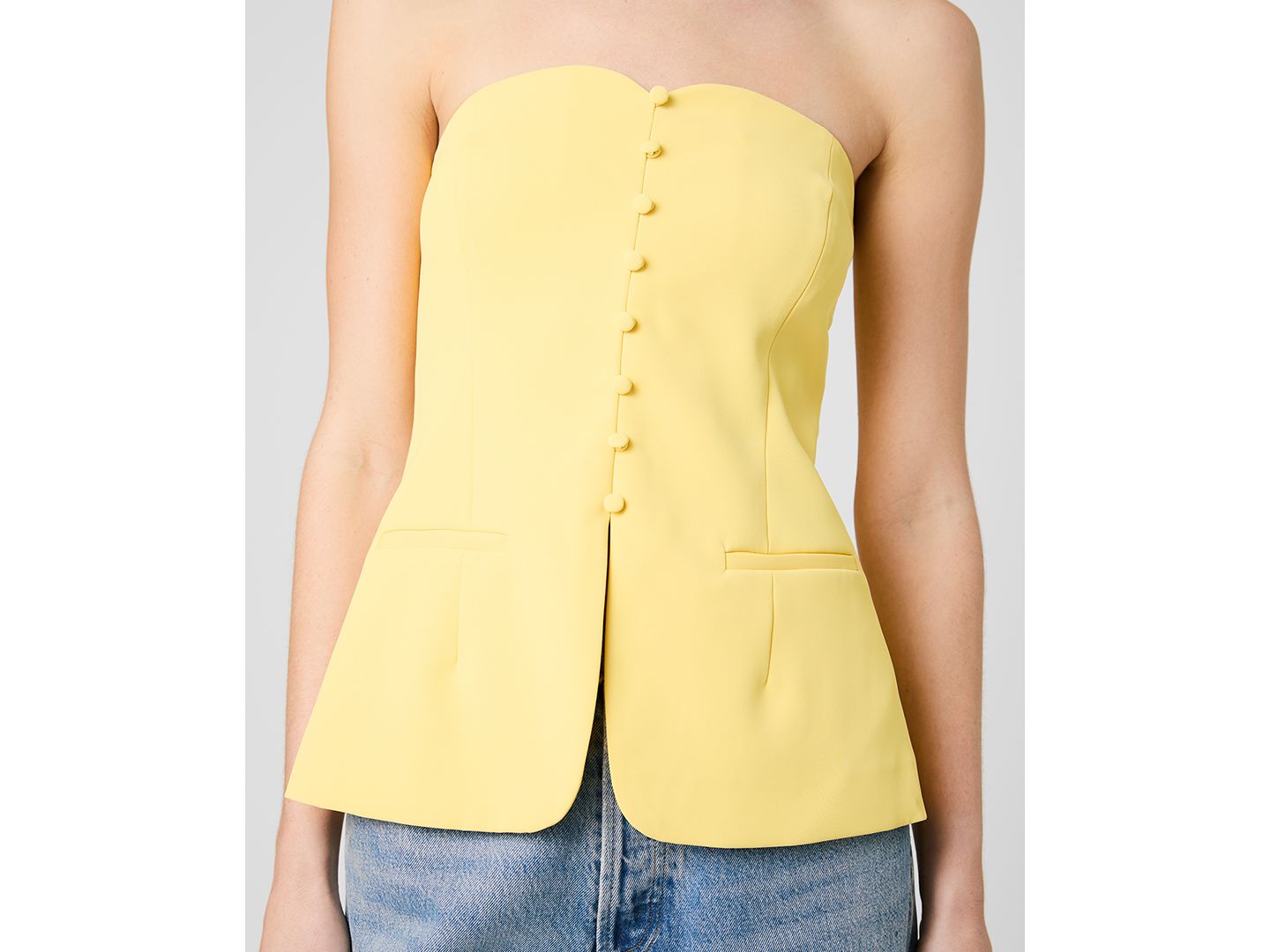 Женский топ French Connection Harry Suiting Strapless Top, цвет: Жёлтый — фото 2